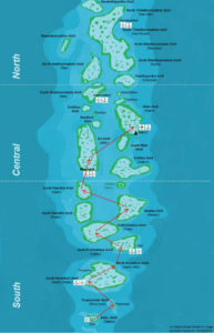 14 Tage – Tiefer Süden > Seenu – Foammulah – Huvadhoo – Laamu – Thaa – Meemu – Faafu – South Ari Routing Malediven